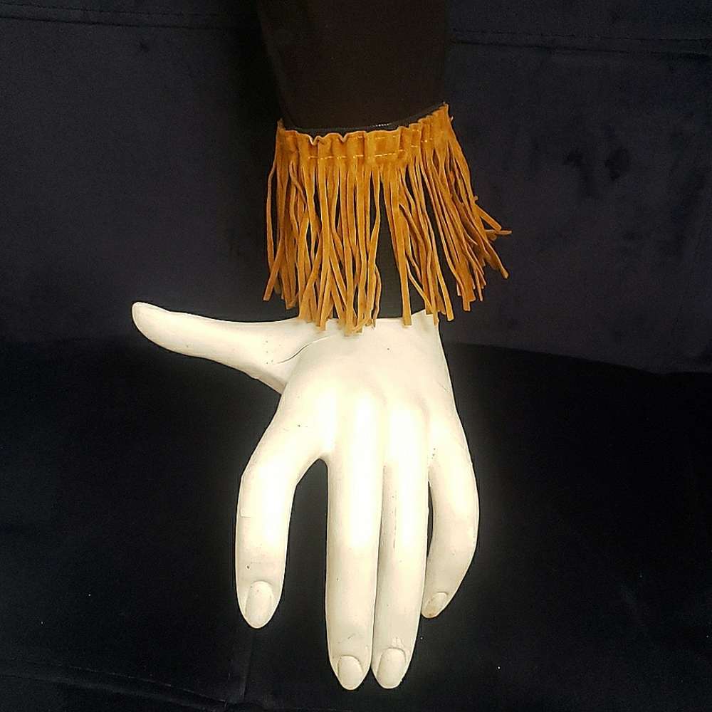 Suede fringe wrist/ankle cuff pair... Sustainable... Add to any outfit
